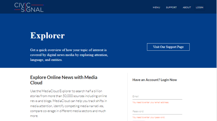 CivicSignal’s MediaCloud